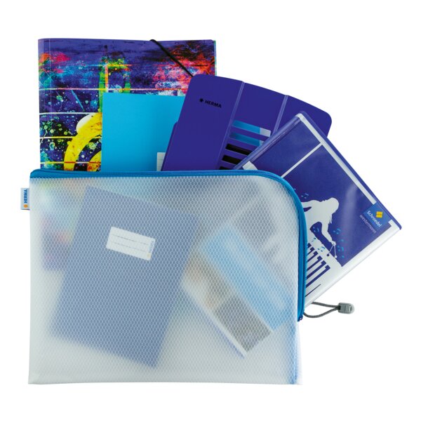 HERMA Reissverschlusstasche "Mesh Bags", DIN A5, orange