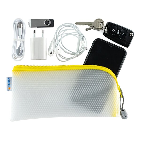 HERMA Reissverschlusstasche "Mesh Bags", DIN A5, orange