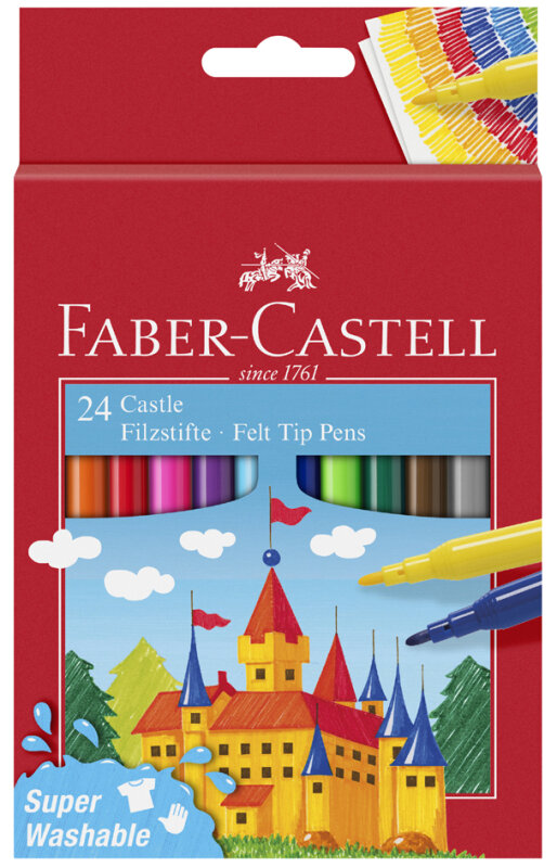 FABER-CASTELL Feutre CASTLE, &eacute;tui carton de 24 pi&egrave;ces