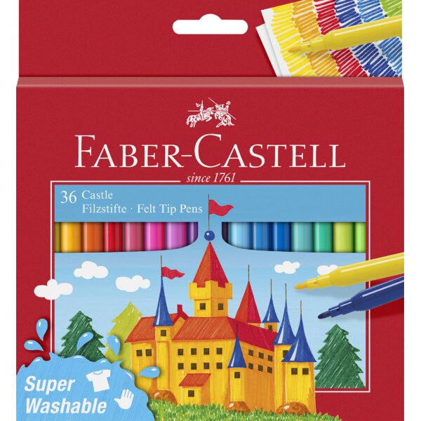 FABER-CASTELL Feutre CASTLE, étui carton de 24 pièces