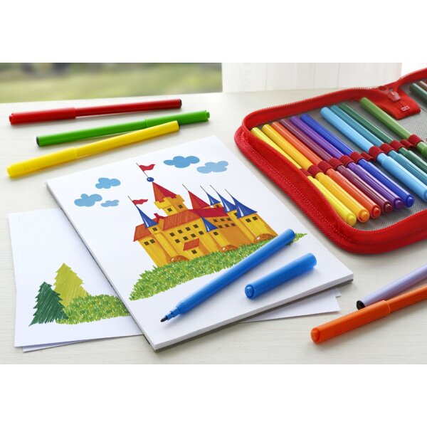 FABER-CASTELL Feutre CASTLE, étui carton de 24 pièces