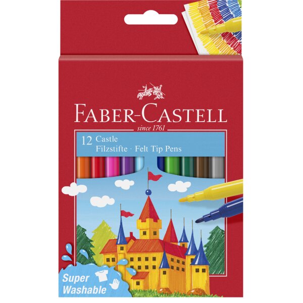 FABER-CASTELL Feutre CASTLE, &eacute;tui carton de 12 pi&egrave;ces