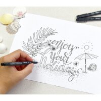 Pentel Feutre technique permanent Pointliner, set de 5, noir