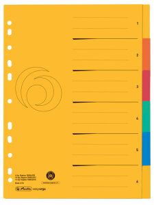 herlitz Intercalaire en carton, A4 extra large, 12 touches