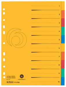 herlitz Intercalaire en carton, A4 extra large, 12 touches