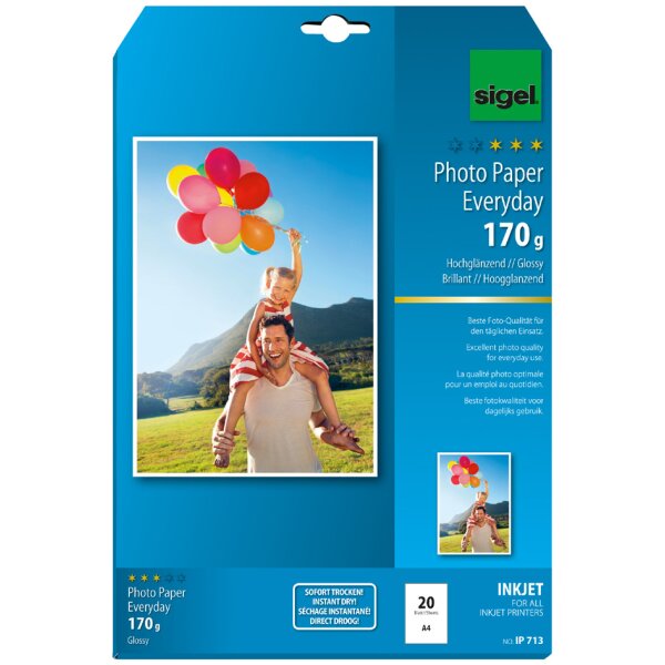 sigel InkJet-Everyday-Foto-Papier, DIN A4, hochglänzend
