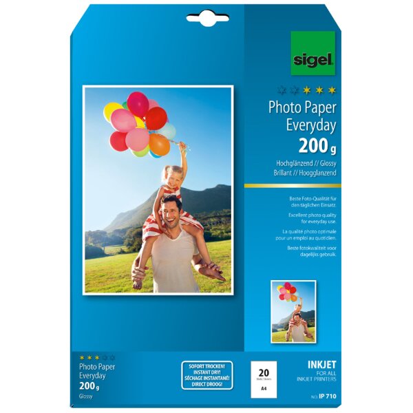 sigel InkJet-Everyday-Foto-Papier, DIN A4, hochglänzend
