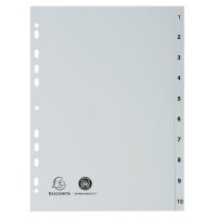 EXACOMPTA Intercalaire numérique en plastique, A4, gris