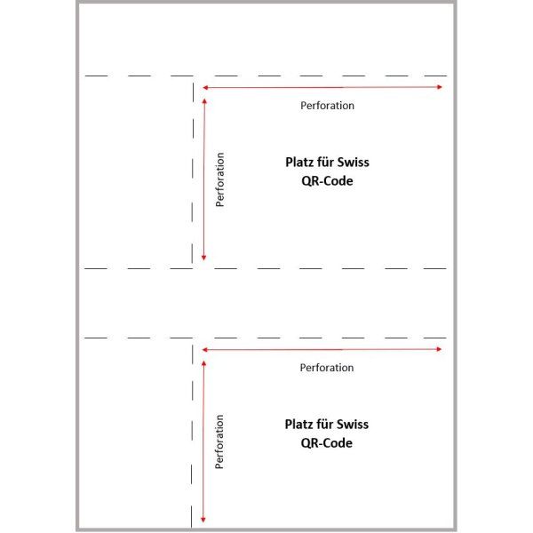 Bulletins de versement QR-Facture 2-ESR ISO 20022, en blanc, perforé, A4, 90 g/m2 (1000 feuilles)