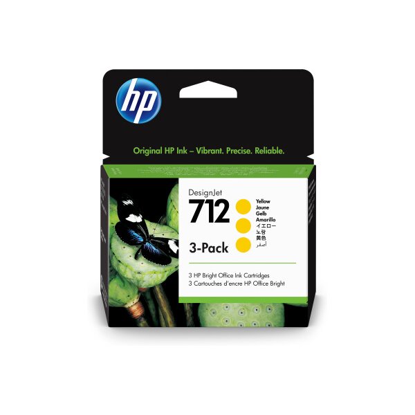 HP Tintenpatrone 712 yellow 3ED79A DesignJet T230/250/630 3x29ml