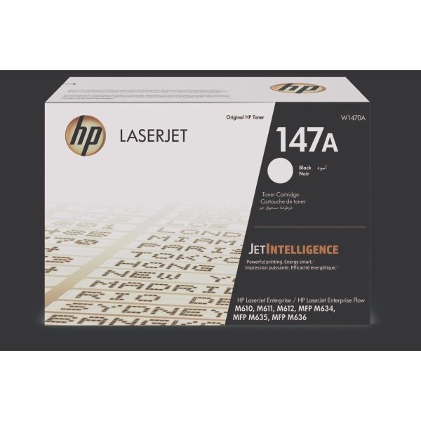 HP Cartouche toner 147A noir W1470A LJ Enterprise M610 10500 p.