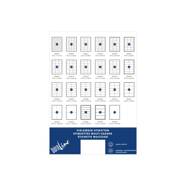 B&Uuml;ROLINE Etiquettes 38,1x21,1mm 500057 blanc 6500 pcs.
