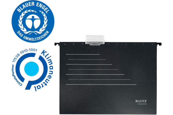 LEITZ H&auml;ngemappe Recycle A4 1921-00-95 schwarz 34.8x26cm