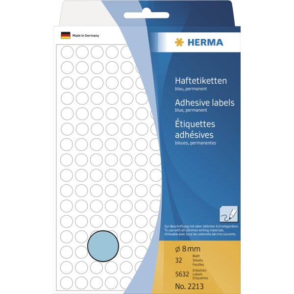 HERMA Markierungspunkte, Durchmesser: 13 mm, blau