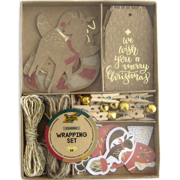 folia Kit demballage de Noël CLASSIC, 44 pièces