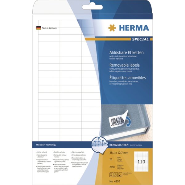 HERMA Etiquette universelle SPECIAL, diam&egrave;tre: 60 mm, blanc