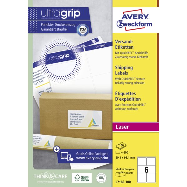 AVERY Zweckform Etiquette dexp&eacute;dition, ultra blanc