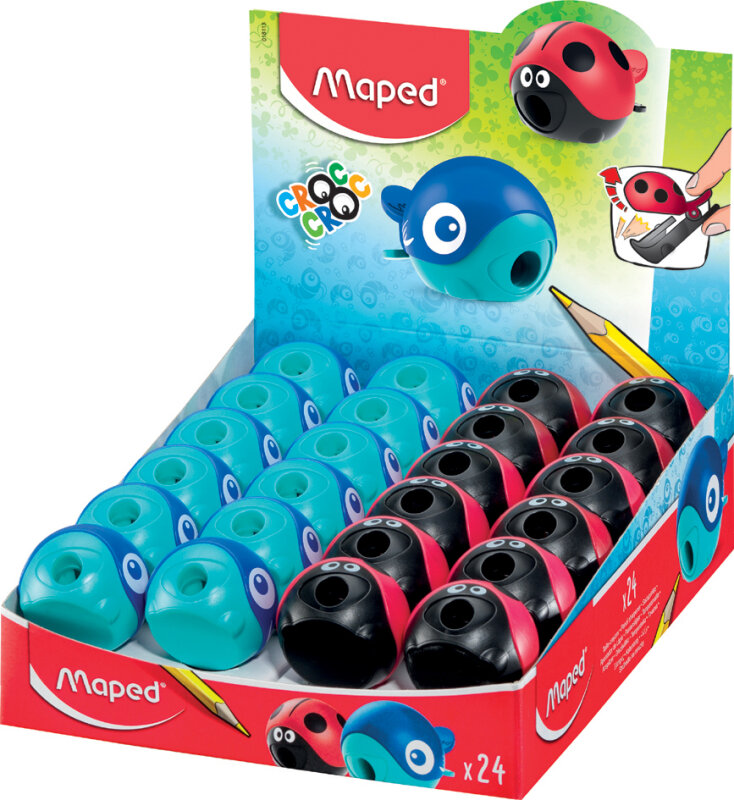 Maped Taille-crayon CROC CROC EASY, pr&eacute;sentoir de 24