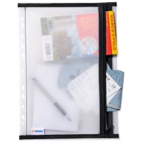 HERMA Pochette à fermeture à zip, perforée, A5, noir
