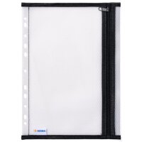 HERMA Pochette à fermeture à zip, perforée, A5, noir