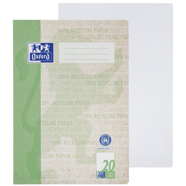 Oxford Schulheft "Recycling", DIN A4, Lineatur 25 liniert