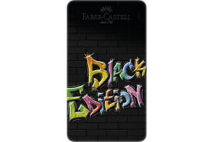 FABER-CASTELL Crayon Black Edition 116413 12 couleurs, boîte métal