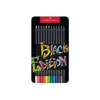 FABER-CASTELL Farbstifte Black Edition 116413 12 Farben,...