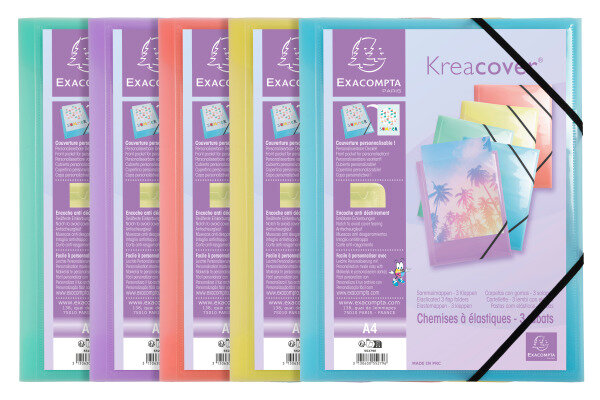 EXACOMPTA Dossiers &eacute;last. Aquarel A4 55279E PP ass.
