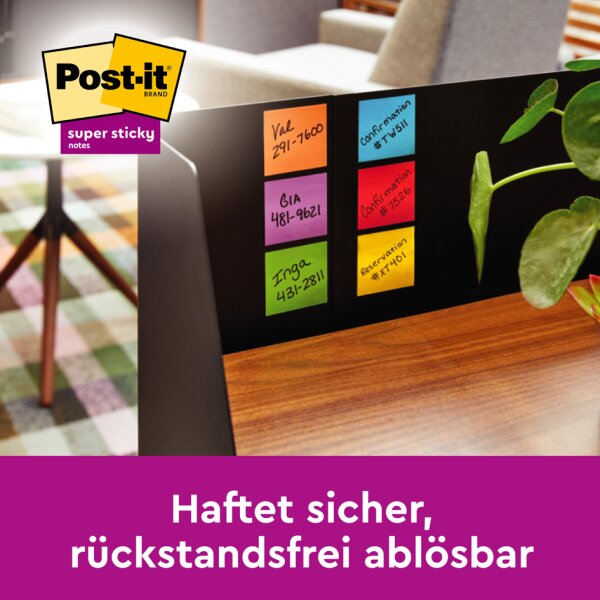 Post-it Bloc-note adhésif super sticky z-notes, 76 x 76 mm