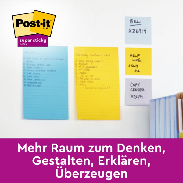 Post-it Bloc-note super sticky notes, 101 x 101 mm, ligné