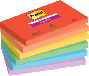 Post-it Haftnotizen super sticky notes, 76 x 76 mm, Playful