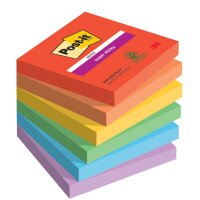 Post-it Haftnotizen super sticky notes, 76 x 76 mm, Playful