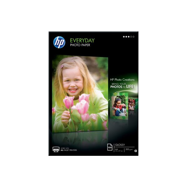 HP Everyday Photo Paper A4 Q2510A InkJet glossy 200g 100 flls.