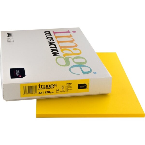 IMAGE COLORACTION Kopierpapier Hawaii A4 266653 120g, intensivgelb 250 Blatt