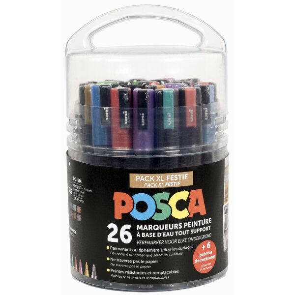 POSCA Marqueur à pigment Pack Educréatif Festif, set de 26