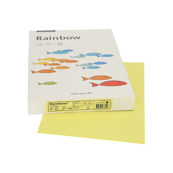 RAINBOW Papier jaune moyen/14 A4 88042320 FSC, 80g 500 feuilles