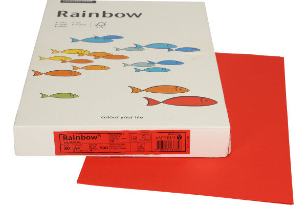 RAINBOW Papier rouge vif/28 A4 88042476 FSC, 80g 500 feuilles