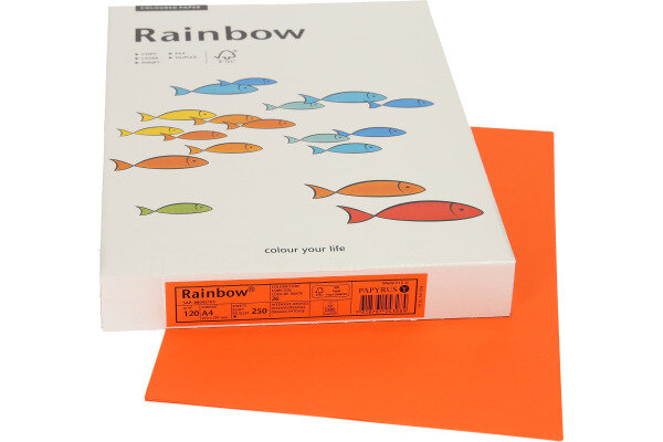 RAINBOW Papier orange vif/26 A4 88043103 FSC, 120g 250 feuilles