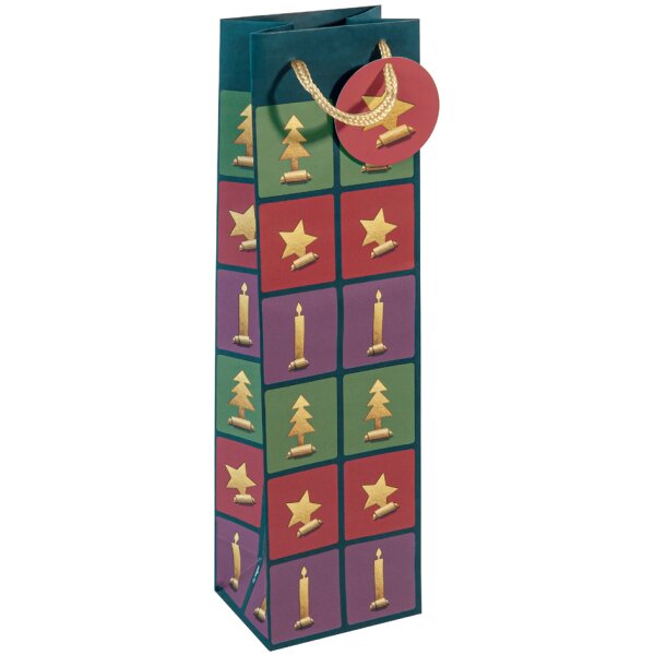 sigel Sac pour bouteille Christmas tree petrol, grand