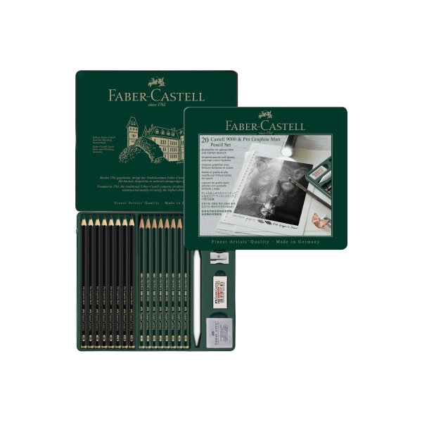 FABER-CASTELL Pitt Graphite Matt & Castell 115224 noir 20 pcs.