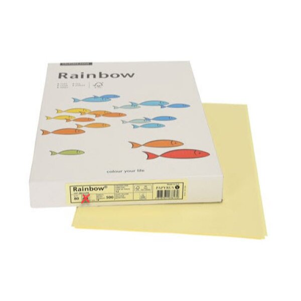 RAINBOW Papier jaune clair/12 A3 88042300 FSC, 80g 500 feuilles