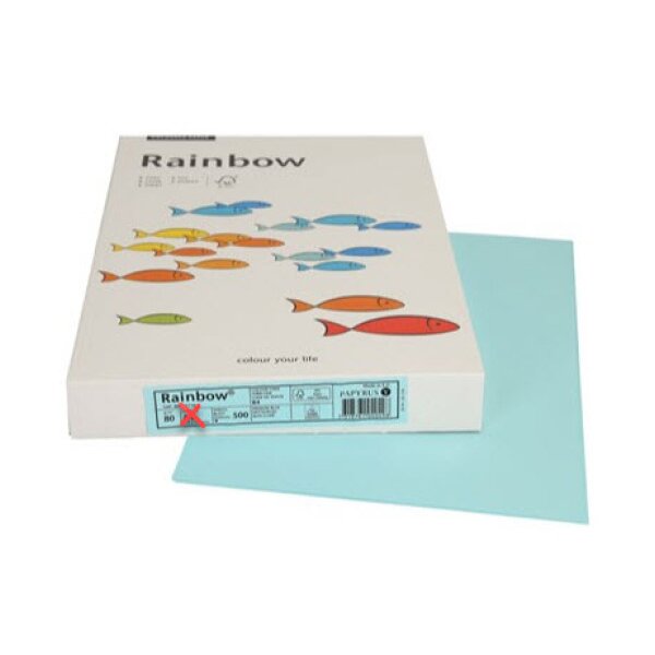 RAINBOW Papier bleu moyen/84 A3 88042720 FSC, 80g 500 feuilles