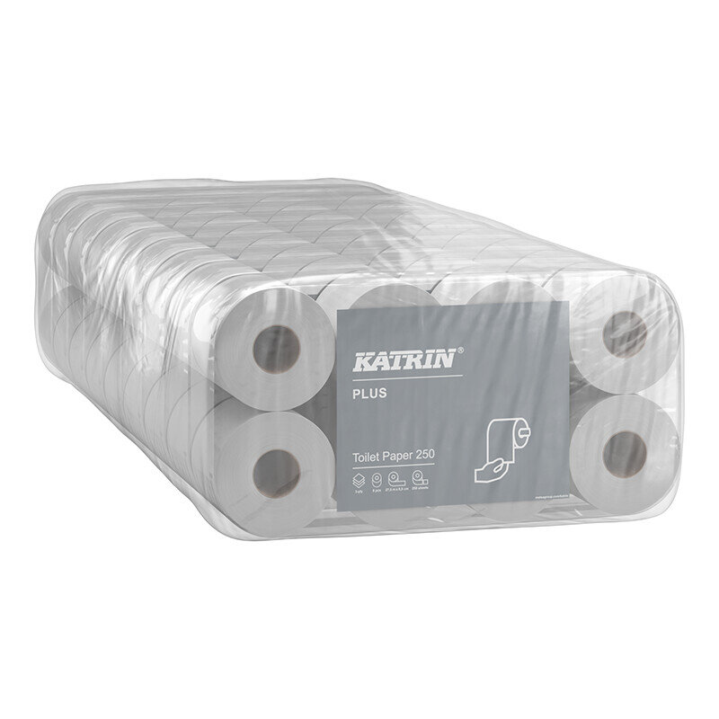 KATRIN Plus Toilettenpapier weiss, 3-lagig, 250 Blatt - 1 Palette (1512 Rollen)
