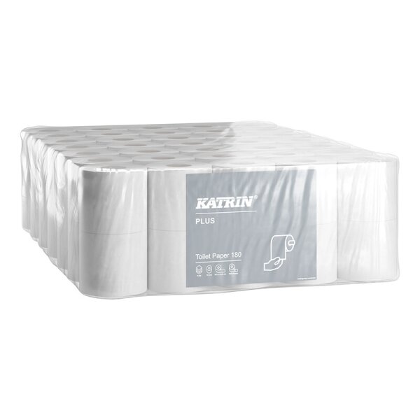 KATRIN Plus Toilettenpapier weiss, 4-lagig, 180 Blatt - 1 Palette (1400 Rollen)