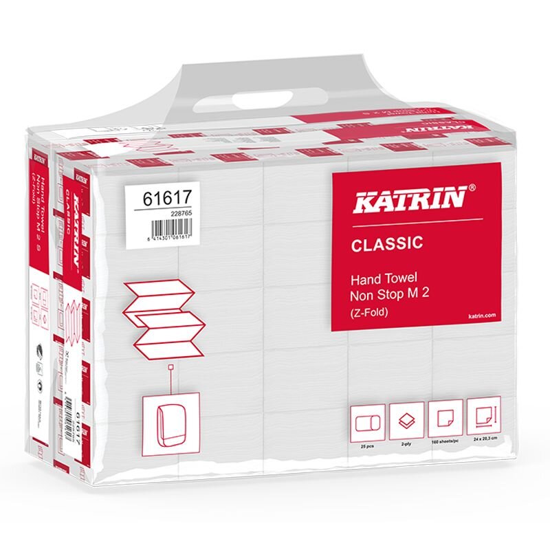 Katrin Classic essuie-mains en papier recycl&eacute; pliage en Z 2 couches blanc - 1 Palette (160000 pi&egrave;ces)
