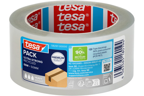 TESA Ruban demballage 50mmx66m 58297-00000 Ultra Strong Recycled transp.