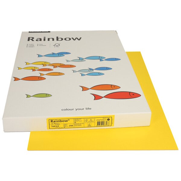 RAINBOW Papier intensivgelb/18 A3 88042396 FSC, 160g 250 Blatt