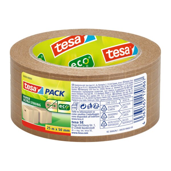TESA Ruban demballage Eco 50mmx25m 56000-00000 5600000000 ultra strong, brun