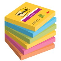 Post-it Haftnotizen super sticky notes, 76 x 76 mm, Carnival