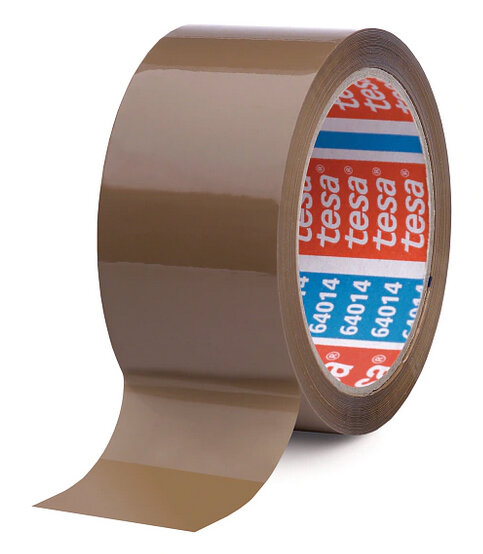 tesa Verpackungsklebeband 64014, 50 mm x 66 m, braun